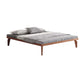 Ash 13.38" High Standard Bed with Custom Gold Legs Brown Bed Without Headboard