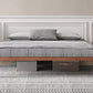 Ash 13.38" High Standard Bed with Custom Gold Legs Brown Bed Without Headboard