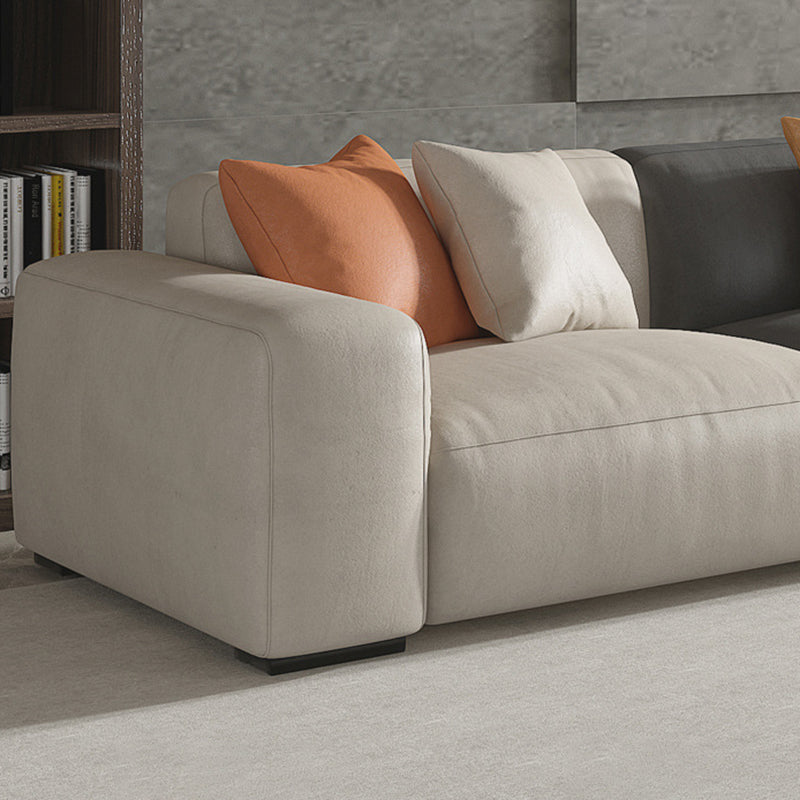 Contemporary Cushions Standard Seating Square Arm Sofa with Pillows