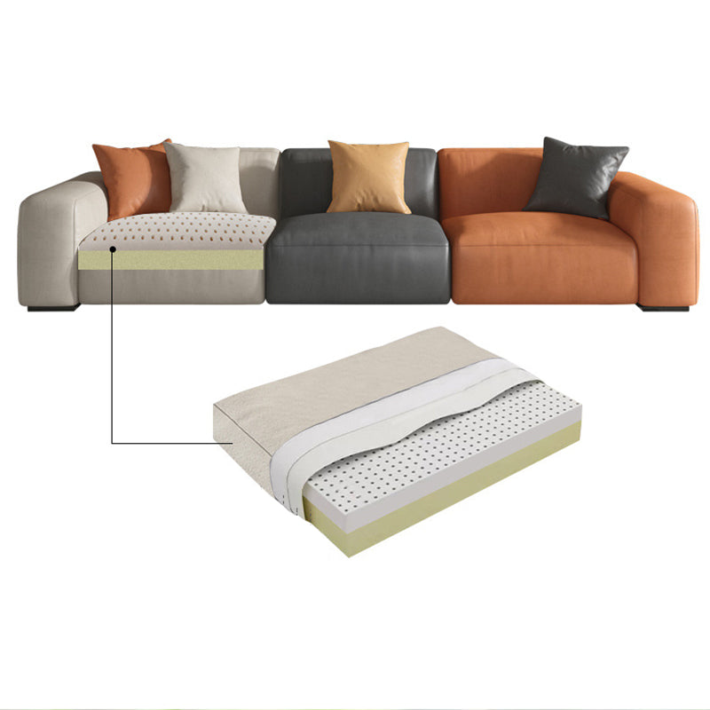 Contemporary Cushions Standard Seating Square Arm Sofa with Pillows