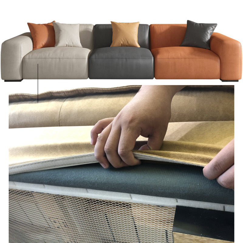 Contemporary Cushions Standard Seating Square Arm Sofa with Pillows