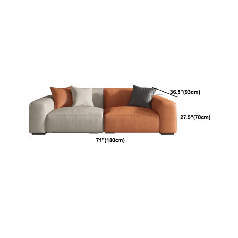 Contemporary Cushions Standard Seating Square Arm Sofa with Pillows