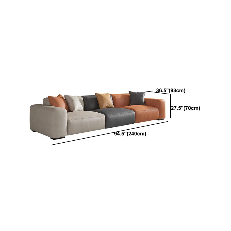 Contemporary Cushions Standard Seating Square Arm Sofa with Pillows