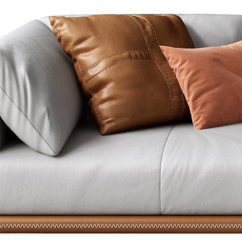 現代的な本物の革枕トップアームソファクッション標準ソファ