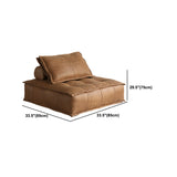 Genuine Leather Armless Settee Contemporary Standard Sofa for Apartment