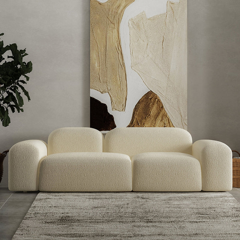 Zeitgenössischer Stil Stationärer Sofa Wolle gerolltes Armsofa in Weiß