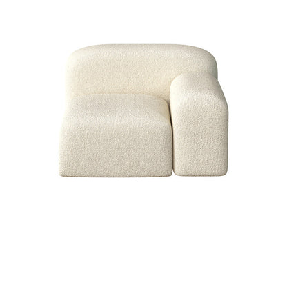 Zeitgenössischer Stil Stationärer Sofa Wolle gerolltes Armsofa in Weiß