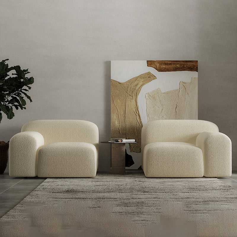 Zeitgenössischer Stil Stationärer Sofa Wolle gerolltes Armsofa in Weiß