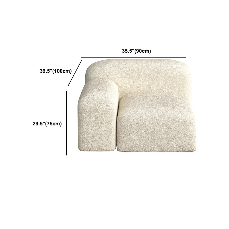 Zeitgenössischer Stil Stationärer Sofa Wolle gerolltes Armsofa in Weiß