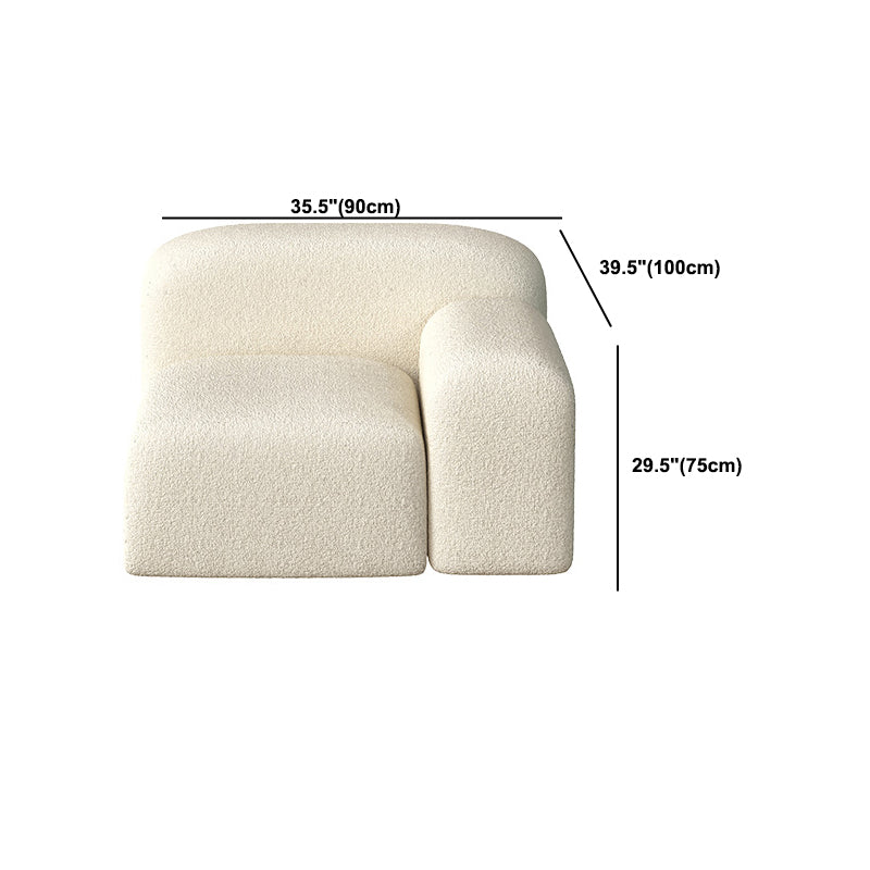 Zeitgenössischer Stil Stationärer Sofa Wolle gerolltes Armsofa in Weiß