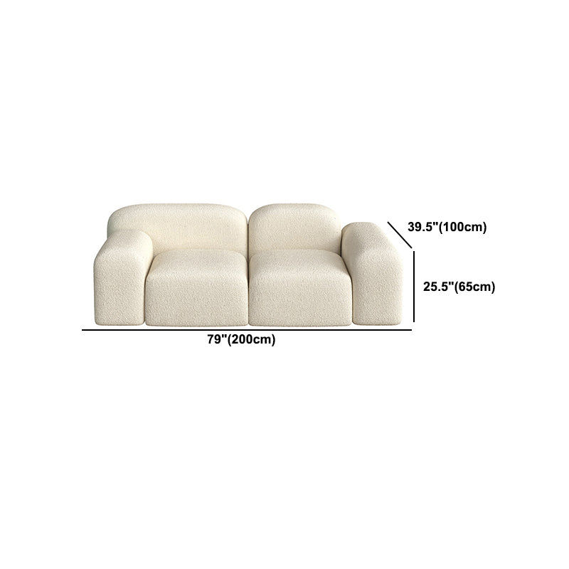 Zeitgenössischer Stil Stationärer Sofa Wolle gerolltes Armsofa in Weiß