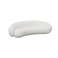 Contemporary White Curved Sofa 29.52" High Sloped Armed Sofa