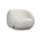 Contemporary White Curved Sofa 29.52" High Sloped Armed Sofa