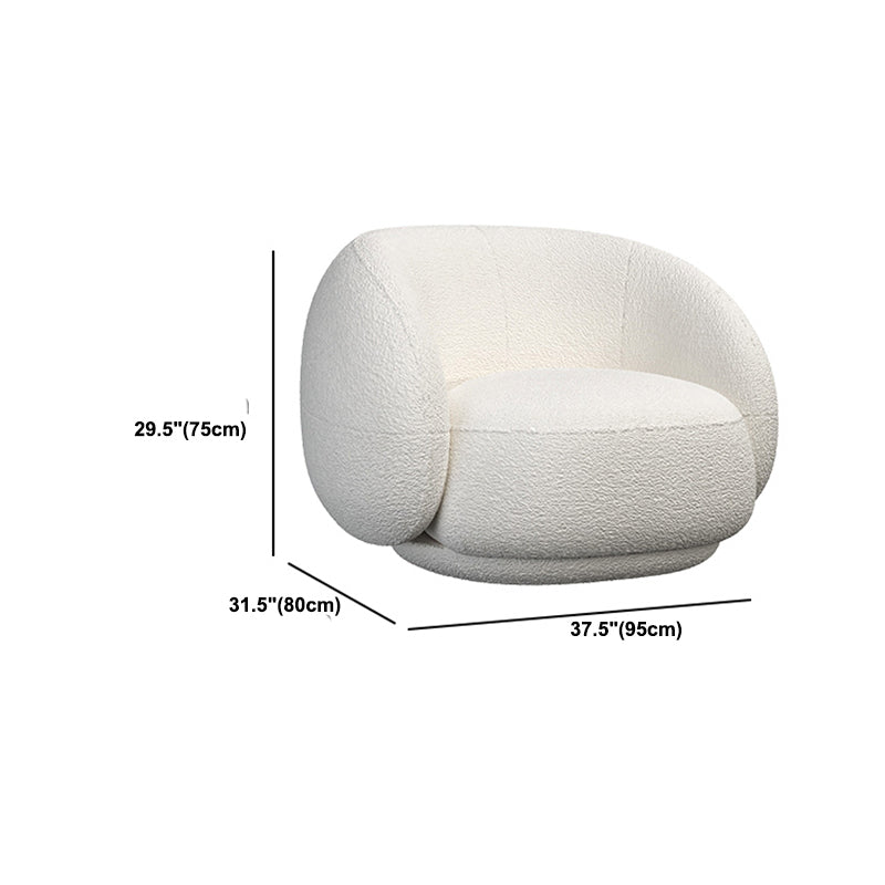 Contemporary White Curved Sofa 29.52" High Sloped Armed Sofa