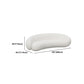 Contemporary White Curved Sofa 29.52" High Sloped Armed Sofa