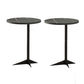 Modern Round Slate Side Table Pedestal Corner Table for Living Room