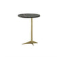 Modern Round Slate Side Table Pedestal Corner Table for Living Room