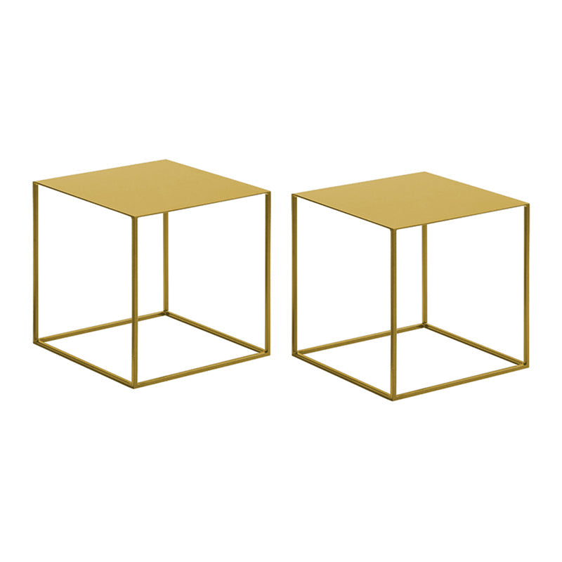 Mesa de mesa de hierro de 15.7 pulgadas de ancho marco cuadrado cuadrado de mesa lateral simple