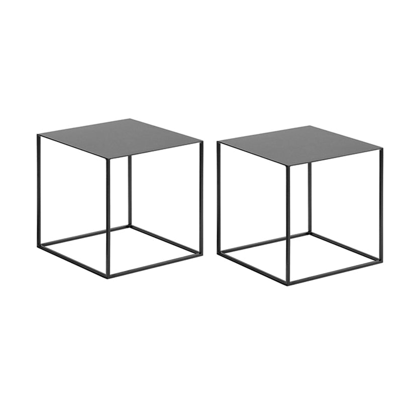 Mesa de mesa de hierro de 15.7 pulgadas de ancho marco cuadrado cuadrado de mesa lateral simple