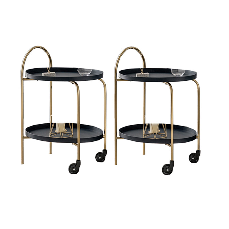 Metal Oval End Table Mid-Century Tray Top Corner Table for Living Room Black 2 Clearhalo 'Coffee & Accent Tables' 'End & Side Tables' 'end_side_tables' 'furn' 'furn_end_side_tables' 'Furniture' 'Living Room Furniture' 6100159