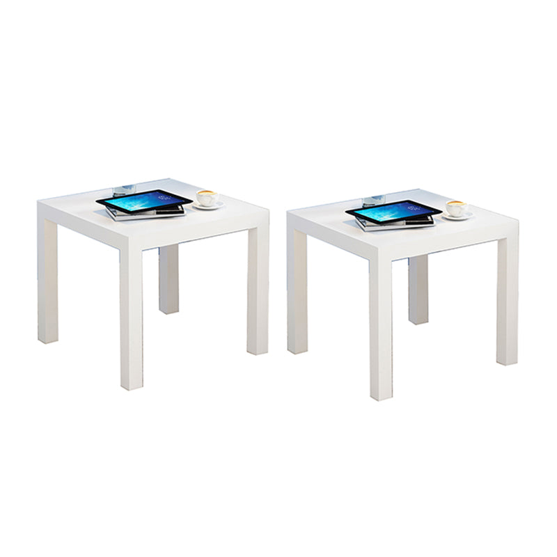 Contemporary Square Side End Table Wood 4 Legs End Slide Table White 2 Clearhalo 'Coffee & Accent Tables' 'End & Side Tables' 'end_side_tables' 'furn' 'furn_end_side_tables' 'Furniture' 'Living Room Furniture' 6100179