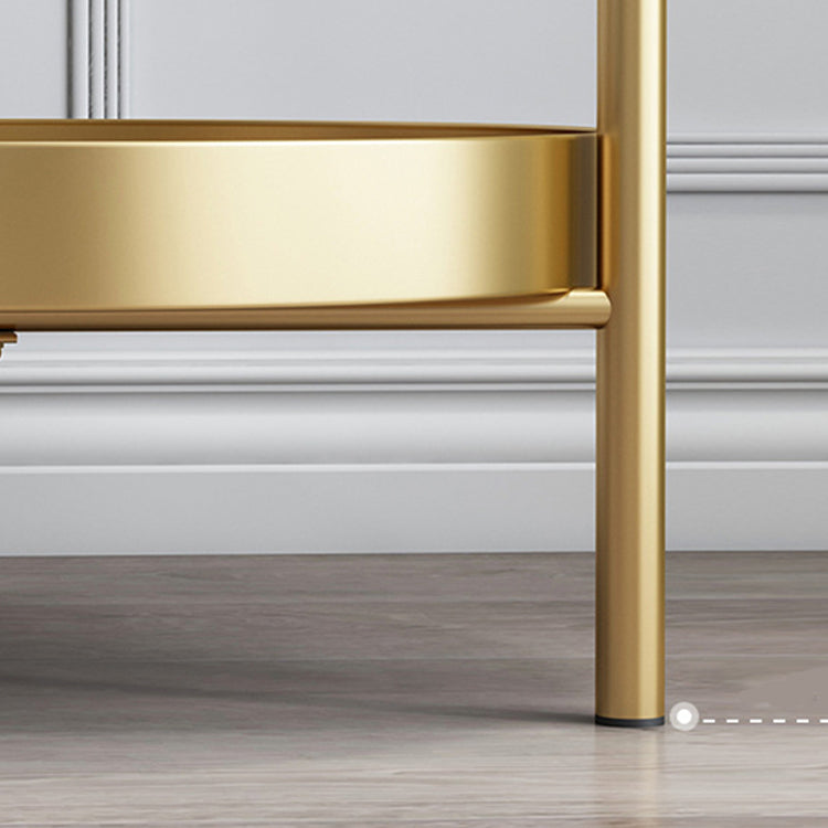 Mid-Century Metal X-base Side End Table Round Tray Top Side Table