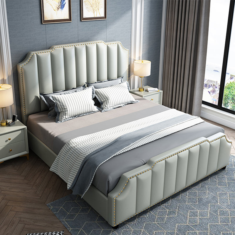 84.65 inch Wide Contemporary Standard Bed Solid Wood Bed with Headboard Clearhalo 'Bedroom Furniture' 'Beds' 'furn' 'furn_beds' 'Furniture' 6100331