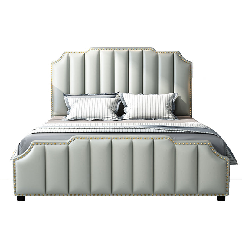 84.65 inch Wide Contemporary Standard Bed Solid Wood Bed with Headboard Clearhalo 'Bedroom Furniture' 'Beds' 'furn' 'furn_beds' 'Furniture' 6100338