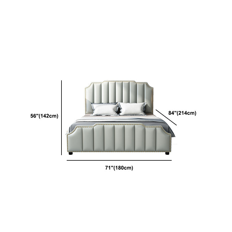 84.65 inch Wide Contemporary Standard Bed Solid Wood Bed with Headboard Clearhalo 'Bedroom Furniture' 'Beds' 'furn' 'furn_beds' 'Furniture' 6100346