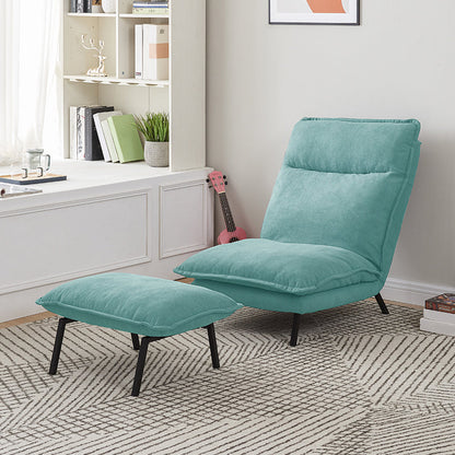 30.11" Wide Velvet Convertible Chair Armless Chair with Removable Cushions