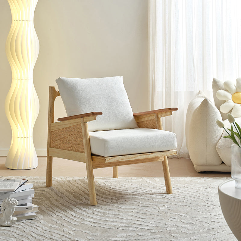 Sedia a braccio di velluto largo 29,92 "braccia in legno massiccio incluso la sedia per la camera da letto