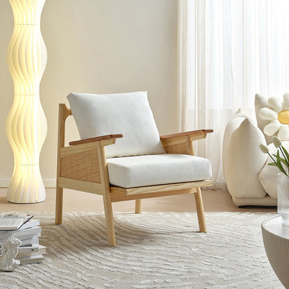 Sedia a braccio di velluto largo 29,92 "braccia in legno massiccio incluso la sedia per la camera da letto