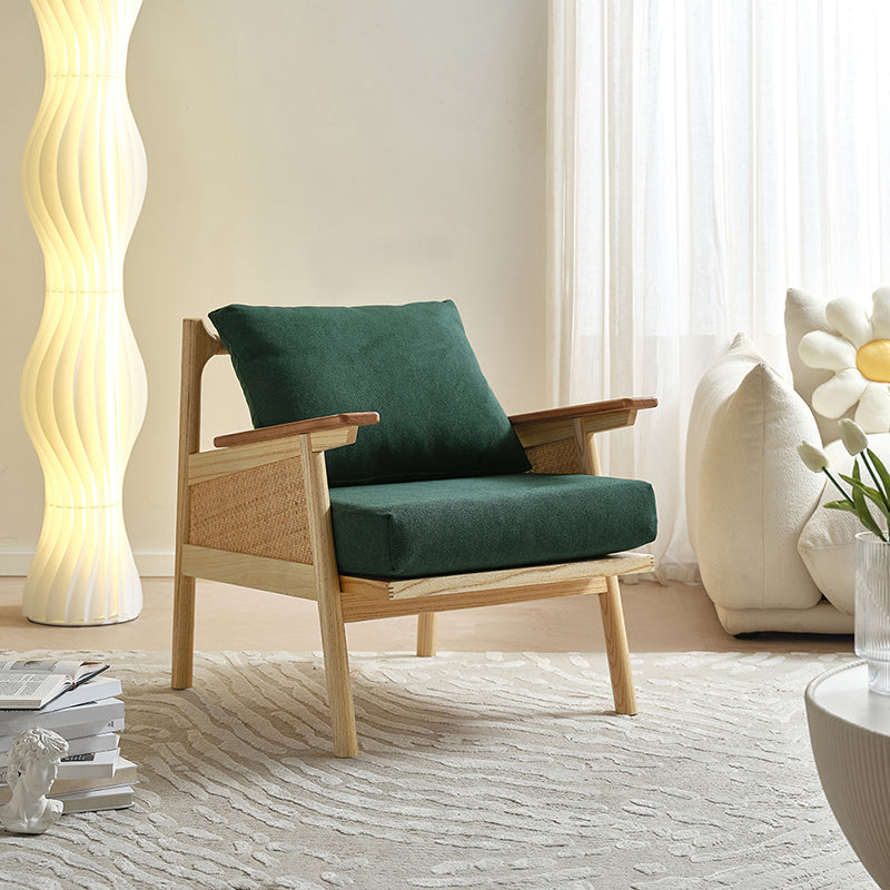 Sedia a braccio di velluto largo 29,92 "braccia in legno massiccio incluso la sedia per la camera da letto