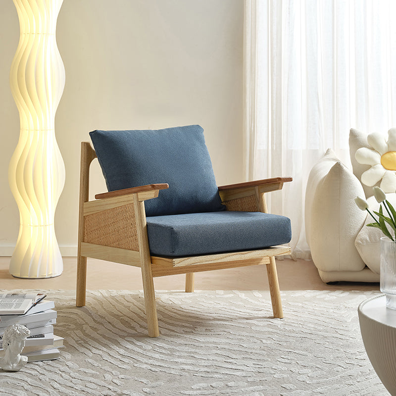 Sedia a braccio di velluto largo 29,92 "braccia in legno massiccio incluso la sedia per la camera da letto