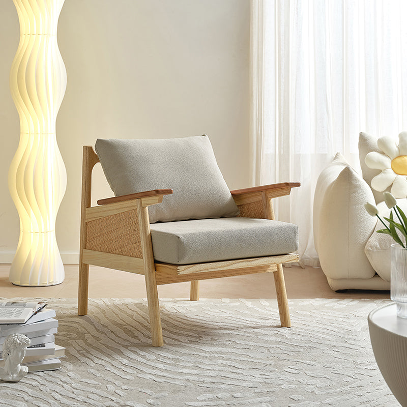 Sedia a braccio di velluto largo 29,92 "braccia in legno massiccio incluso la sedia per la camera da letto