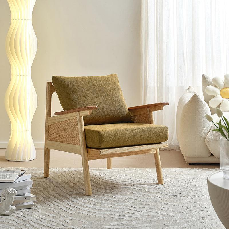 Sedia a braccio di velluto largo 29,92 "braccia in legno massiccio incluso la sedia per la camera da letto