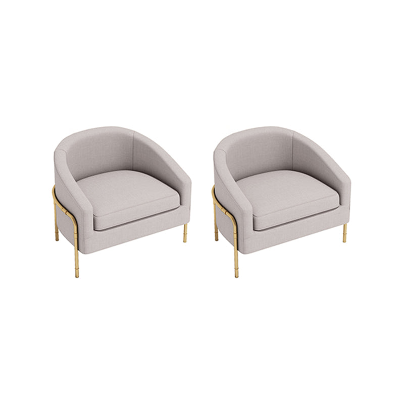 23.62" Wide Linen Barrel Chair Arms Included Barrel Accent Chair with Basic Four Leg Grey 2 Piece Set Clearhalo 'Accent Chairs' 'accent_chairs' 'Chairs & Seating' 'furn' 'furn_accent_chairs' 'Furniture' 'Living Room Furniture' 6100407
