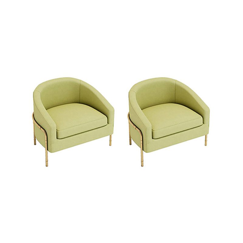 23.62" Wide Linen Barrel Chair Arms Included Barrel Accent Chair with Basic Four Leg Green 2 Piece Set Clearhalo 'Accent Chairs' 'accent_chairs' 'Chairs & Seating' 'furn' 'furn_accent_chairs' 'Furniture' 'Living Room Furniture' 6100411