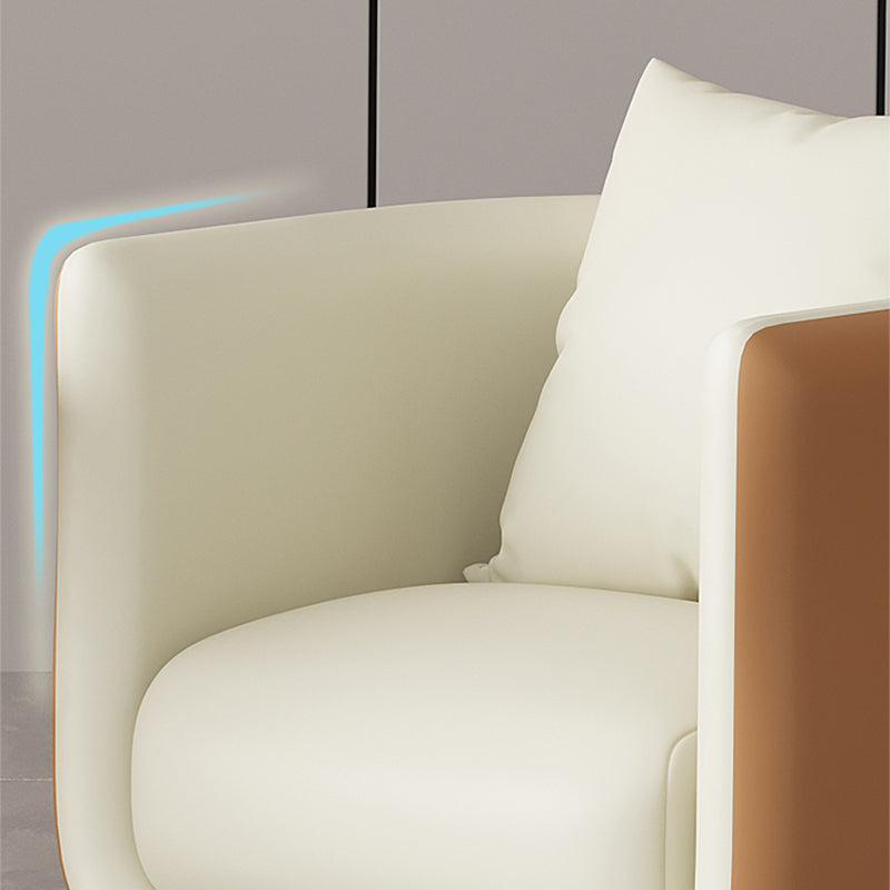 Faux Leather Barrel Chair 29.52" Wide Arms Included Barrel Accent Chair