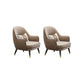 Velvet Accent Armchair 21.65" Wide Arms Included Chair for Living Room Khaki 2 Piece Set Clearhalo 'Accent Chairs' 'accent_chairs' 'Chairs & Seating' 'furn' 'furn_accent_chairs' 'Furniture' 'Living Room Furniture' 6100445