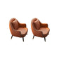 Velvet Accent Armchair 21.65" Wide Arms Included Chair for Living Room Orange 2 Piece Set Clearhalo 'Accent Chairs' 'accent_chairs' 'Chairs & Seating' 'furn' 'furn_accent_chairs' 'Furniture' 'Living Room Furniture' 6100446