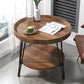 Open Shelf Tray Top Coffee Table Wood Round Coffee Table Minimalist