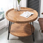 Open Shelf Tray Top Coffee Table Wood Round Coffee Table Minimalist