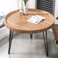 Open Shelf Tray Top Coffee Table Wood Round Coffee Table Minimalist