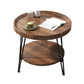 Open Shelf Tray Top Coffee Table Wood Round Coffee Table Minimalist