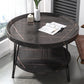 Open Shelf Tray Top Coffee Table Wood Round Coffee Table Minimalist