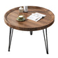 Open Shelf Tray Top Coffee Table Wood Round Coffee Table Minimalist