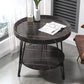 Open Shelf Tray Top Coffee Table Wood Round Coffee Table Minimalist