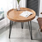 Open Shelf Tray Top Coffee Table Wood Round Coffee Table Minimalist