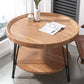 Open Shelf Tray Top Coffee Table Wood Round Coffee Table Minimalist